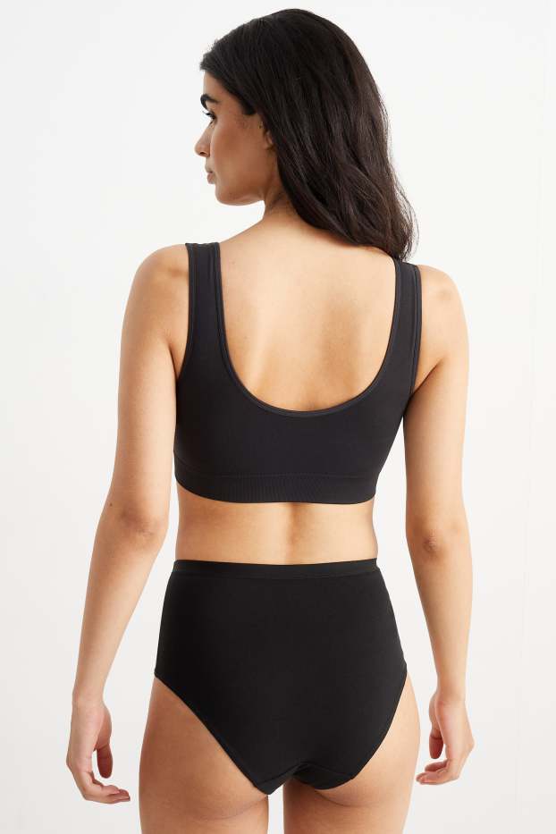 Dames - Set van 2 - bustier - gewatteerd - naadloos - LYCRA® - zwart
