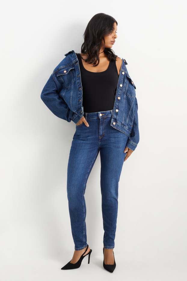 Femmes - Skinny jean - high waist - jean bleu