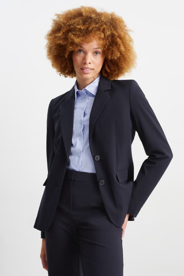 Femmes - Blazer de bureau - regular fit - Mix & Match - bleu foncé