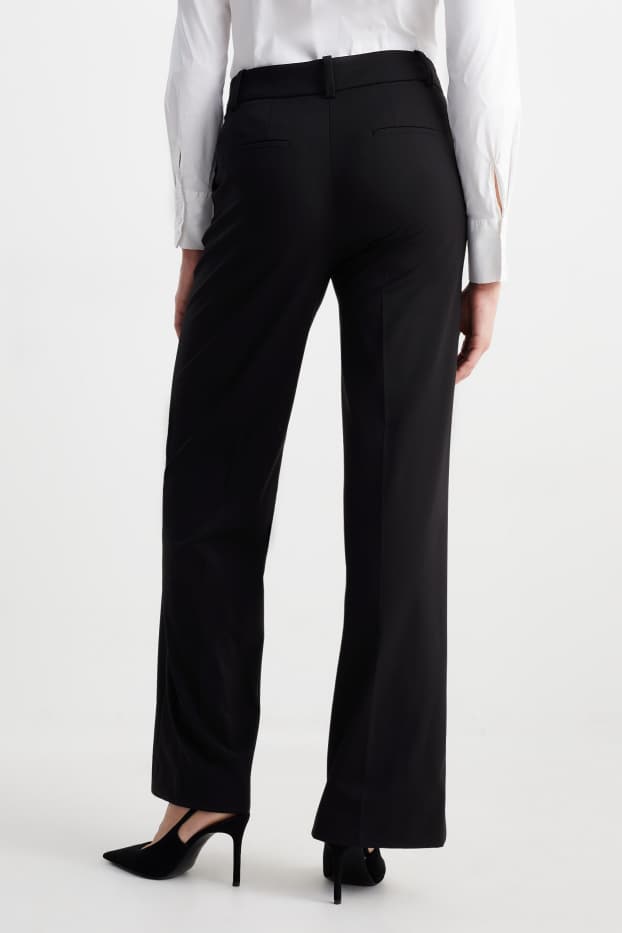 Women - Business trousers - high waist - wide leg - Mix & match - black