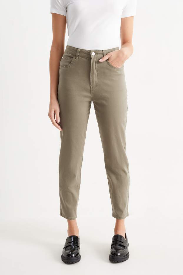 Women - Mom jeans - high waist - green