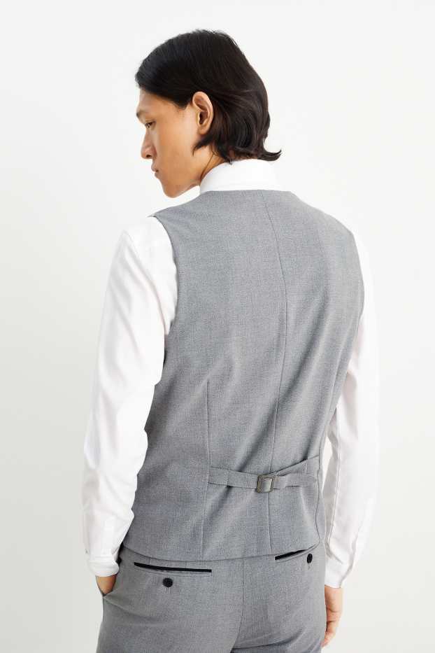 Uomo - Gilet coordinabile - slim fit - Flex - LYCRA® - grigio chiaro melange