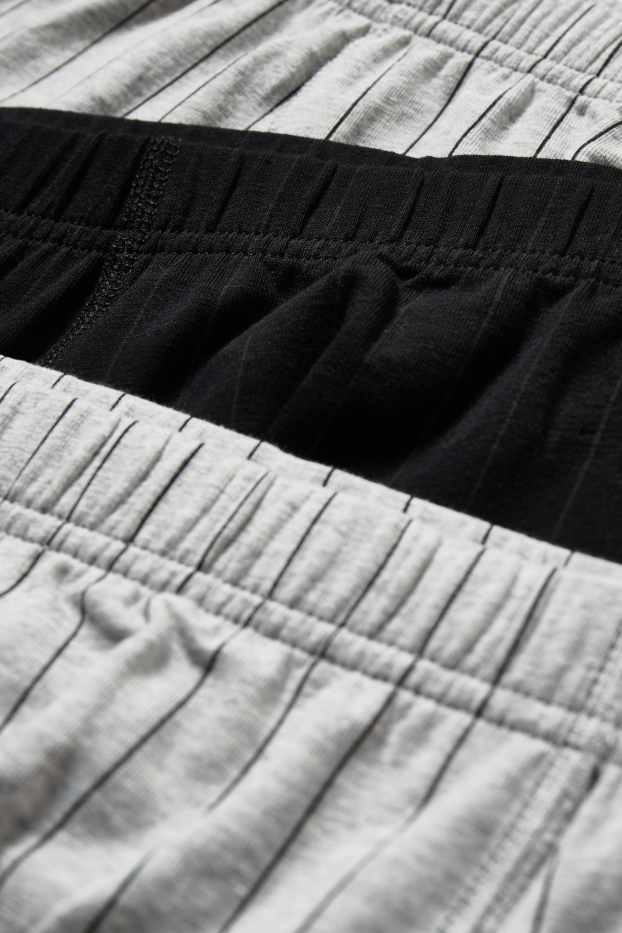 Herren - Multipack 3er - Trunks - gestreift - hellgrau-melange