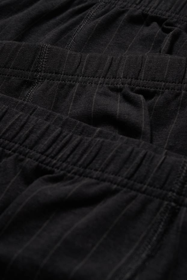 Herren - Multipack 3er - Trunks - gestreift - schwarz
