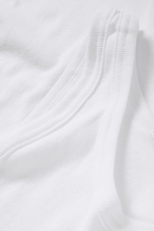 Uomo - Confezione da 5 - canottiera - a costine - bianco