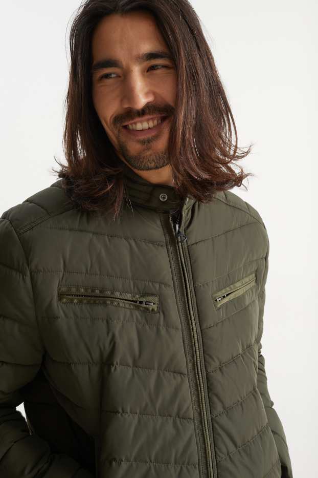 Uomo - Giacca trapuntata - verde scuro