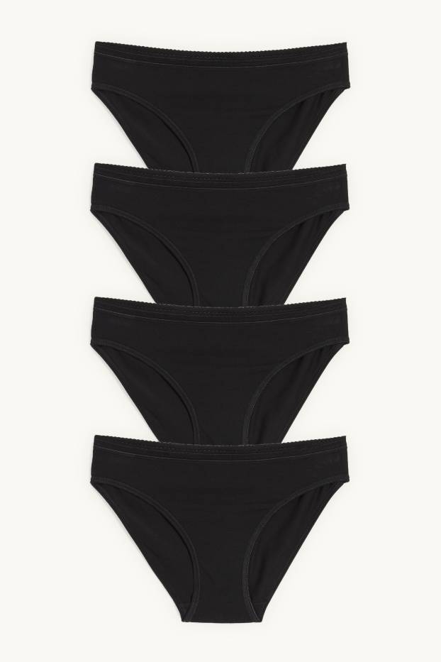 Damen - Multipack 4er - Slip - schwarz