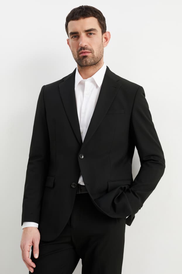 Herren - Baukasten-Sakko - Regular Fit - Flex - LYCRA® - Mix & Match - schwarz