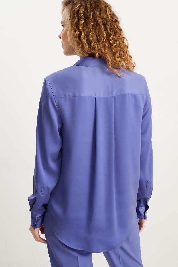 Women - Satin blouse - light violet