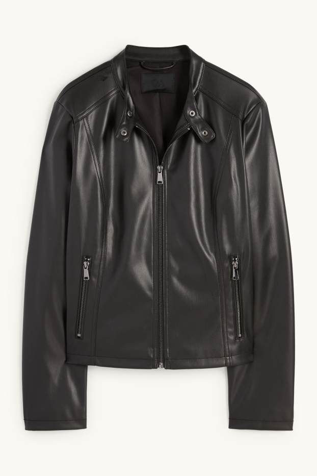 Dona - Caçadora biker - pell sintètica - negre