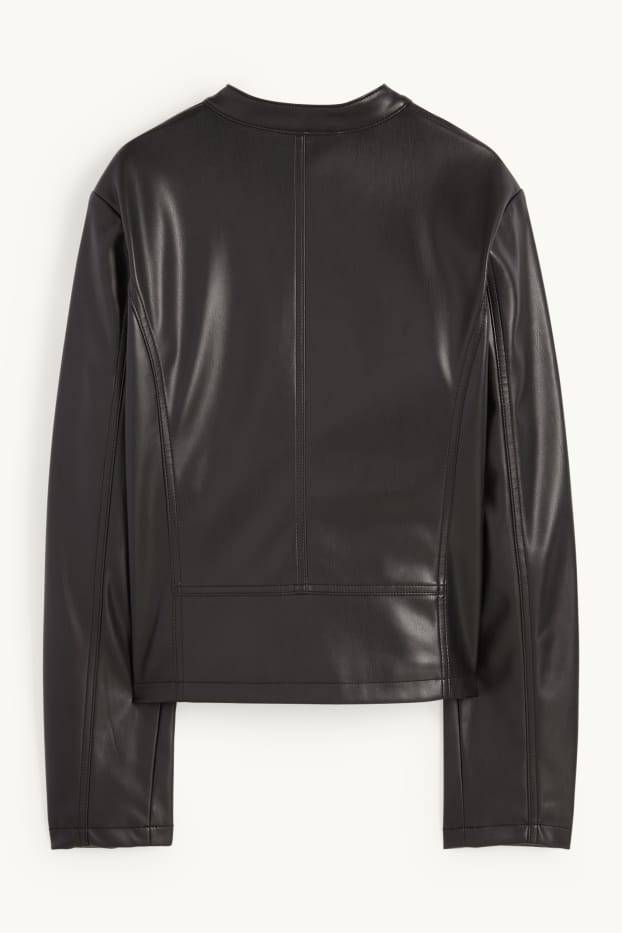 Dona - Caçadora biker - pell sintètica - negre