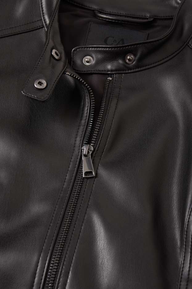 Dona - Caçadora biker - pell sintètica - negre