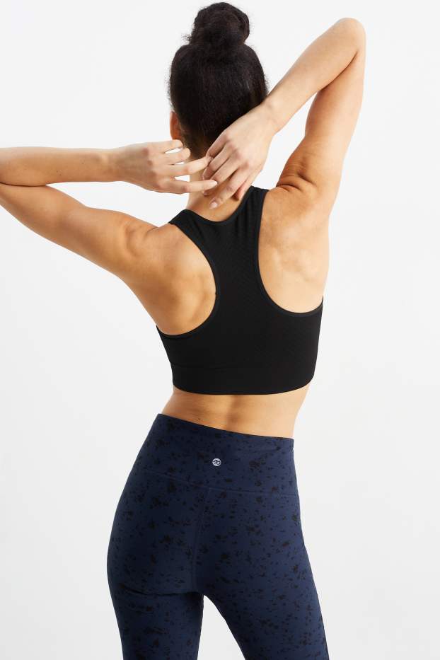Femmes - Soutien-gorge de sport - ampliforme - sans coutures - noir