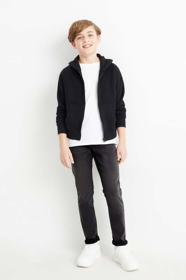Kinderen: jongens - Skinny jeans - jog denim - jeansdonkergrijs