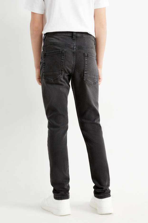 Kinderen: jongens - Skinny jeans - jog denim - jeansdonkergrijs