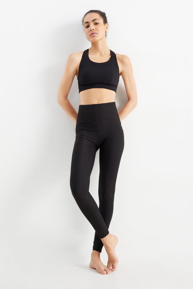 Damen - Funktions-Leggings - 4 Way Stretch - schwarz