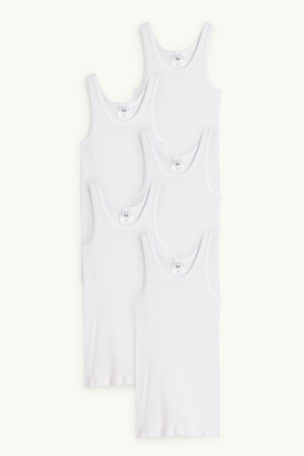 Bărbați - Multipack 5 buc. - maiou - reiat dublu - alb