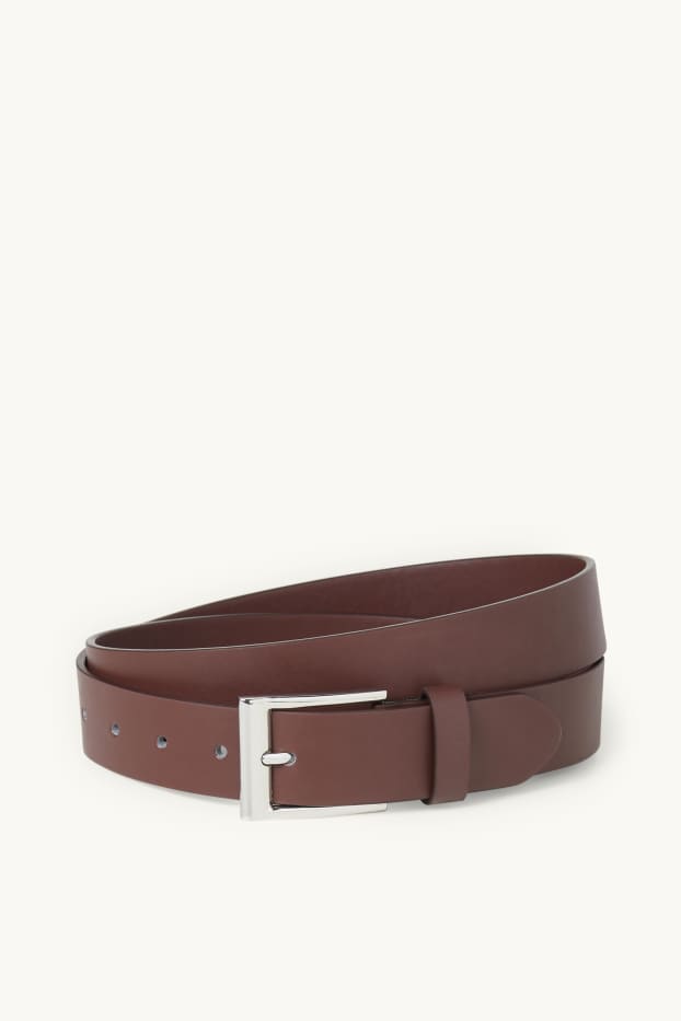 Men - Belt - faux leather - brown