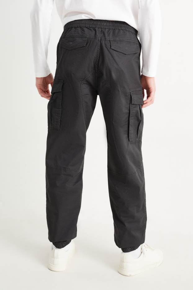 Uomo - Pantaloni cargo - regular fit - LYCRA® - jeans grigio scuro