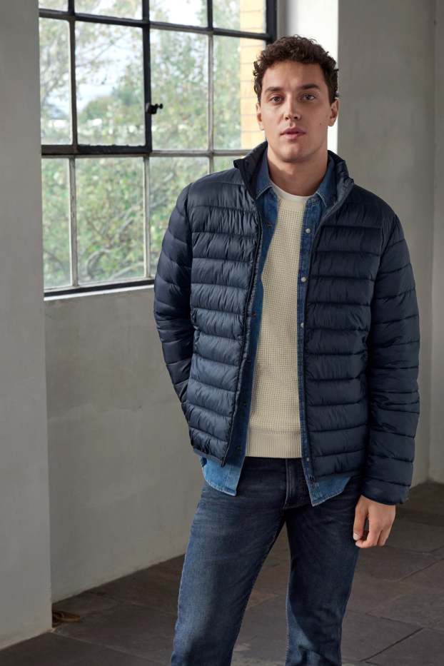 Men - Quilted jacket - dark blue