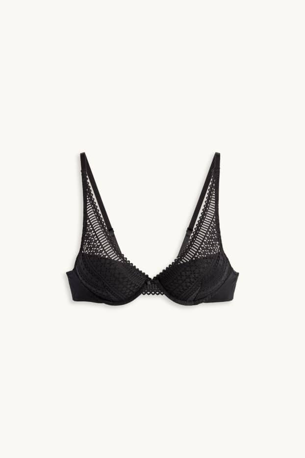 Femmes - Soutien-gorge avec armatures - PLUNGE - ampliforme - noir