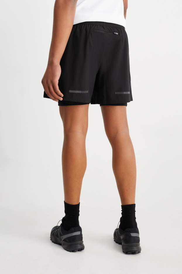 Home - Pantalons curts tècnics - 4 Way Stretch - look 2 en 1 - negre