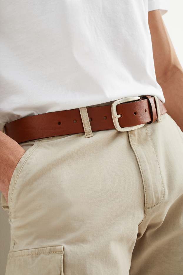 Hommes - Ceinture en cuir - marron