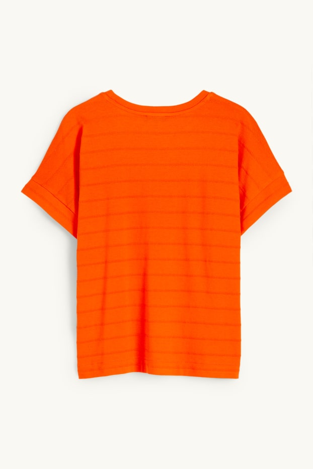 Donna - T-shirt - a righe - arancione
