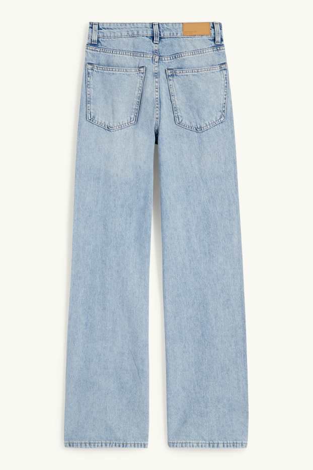 Dames - Wide leg jeans - high waist - jeanslichtblauw