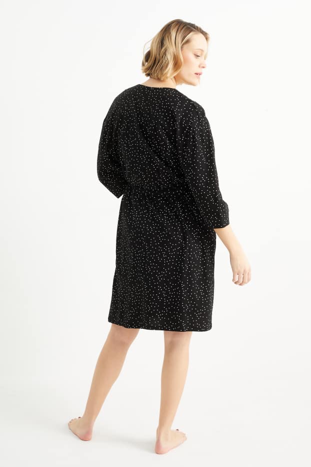 Dámské - Souprava - kojící noční košile a župan - 2dílná - černá