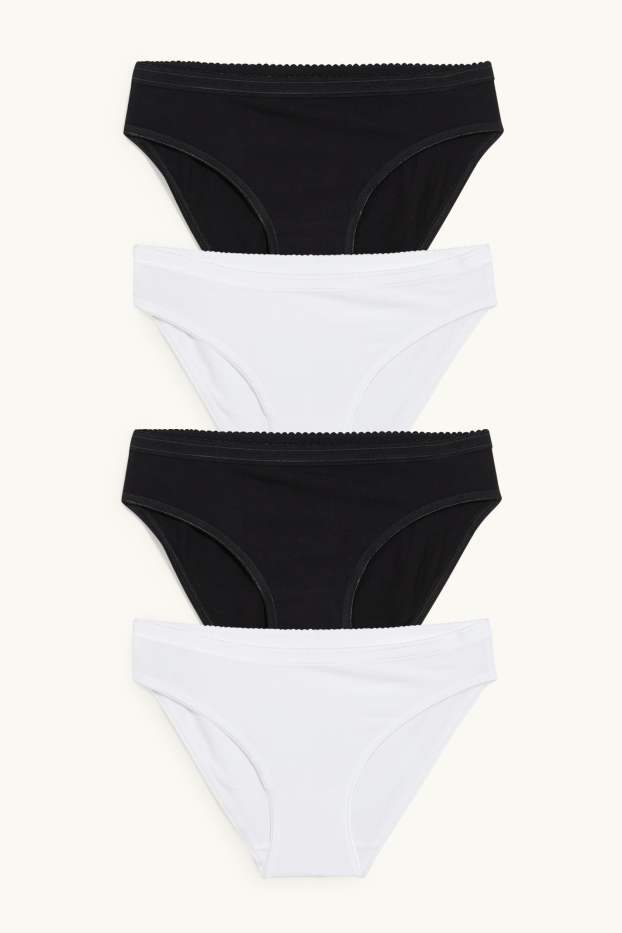 Women - Multipack of 4 - briefs - white / black
