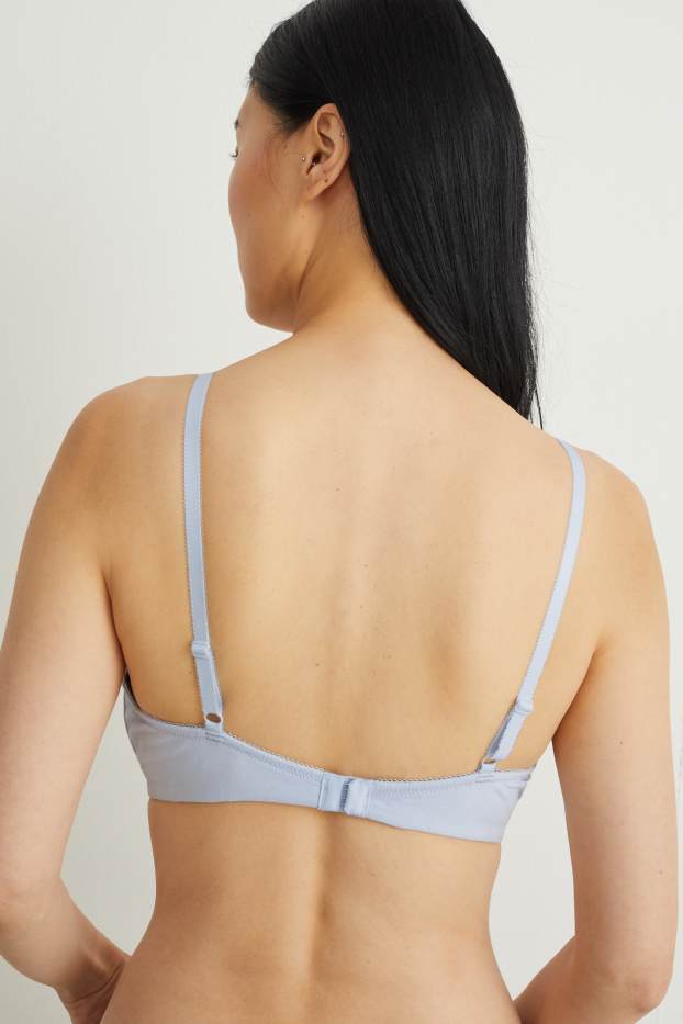 Donna - Confezione da 2 - reggiseno senza ferretti - imbottito - blu / azzurro