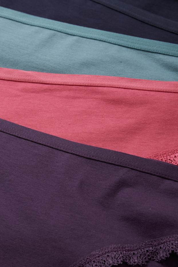 Damen - Multipack 4er - Slip - rosa / türkis