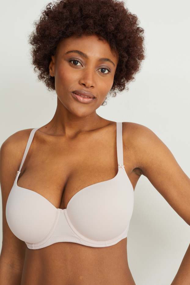 Femmes - Lot de 2 - soutiens-gorge à armature - FULL COVERAGE - ampliformes - marron / blanc crème