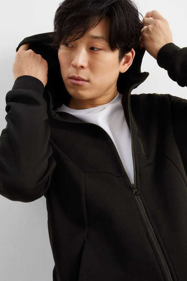 Hommes - Sweat de sport à capuche - noir
