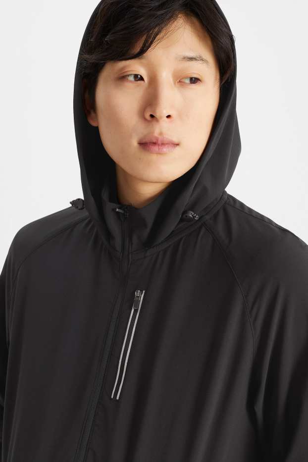 Uomo - Giacca sportiva con cappuccio - 4 Way Stretch - nero