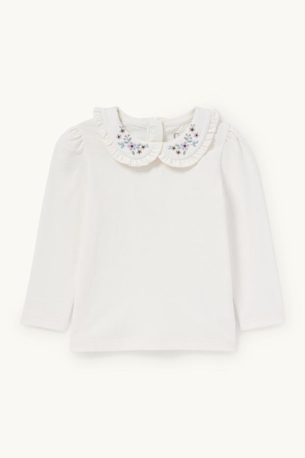 Bébés filles - Petites fleurs - ensemble bébé - 2 pièces - gris foncé