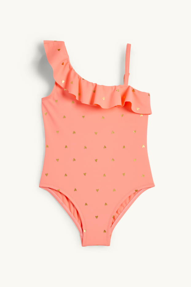 Enfants filles - Cœur - maillot de bain - LYCRA® XTRA LIFE™ - orange