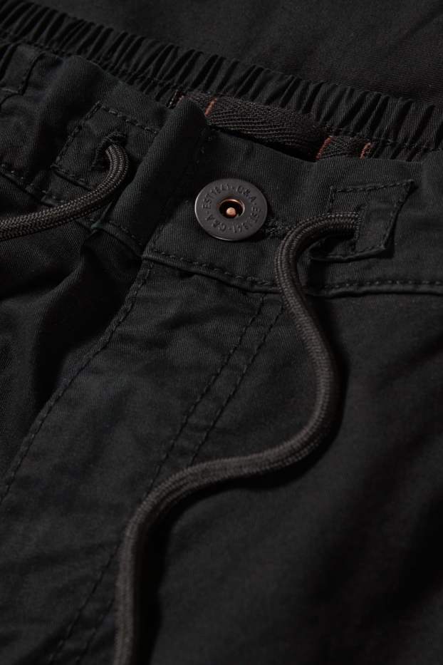 Hommes - Pantalon cargo - regular fit - LYCRA® - noir