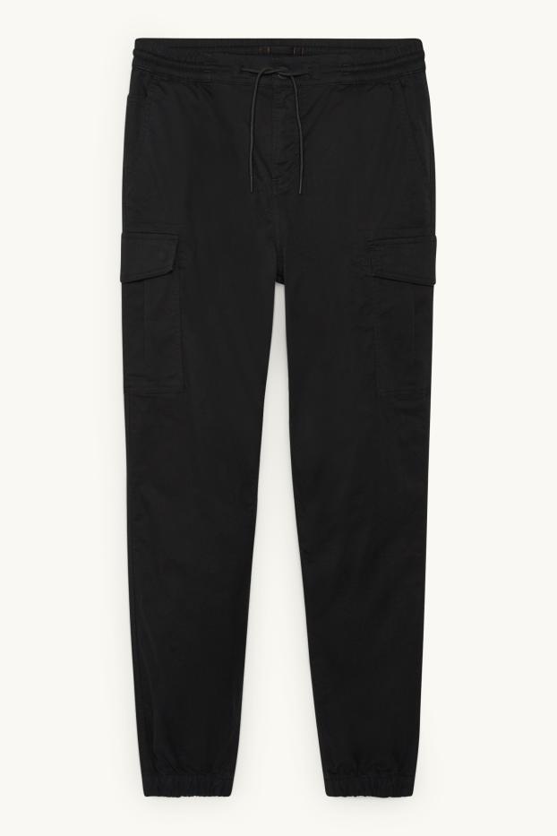 Hommes - Pantalon cargo - regular fit - LYCRA® - noir