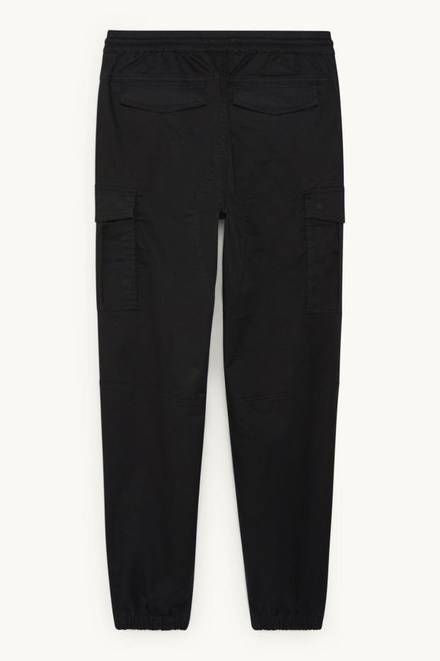 Hommes - Pantalon cargo - regular fit - LYCRA® - noir