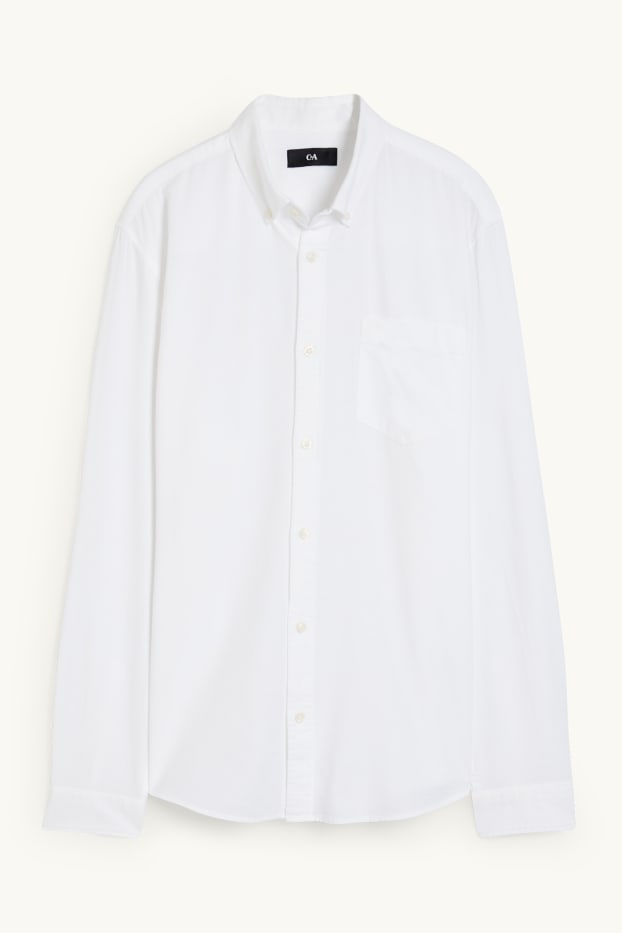 Herren - Oxford Hemd - Regular Fit - Button-down - weiß