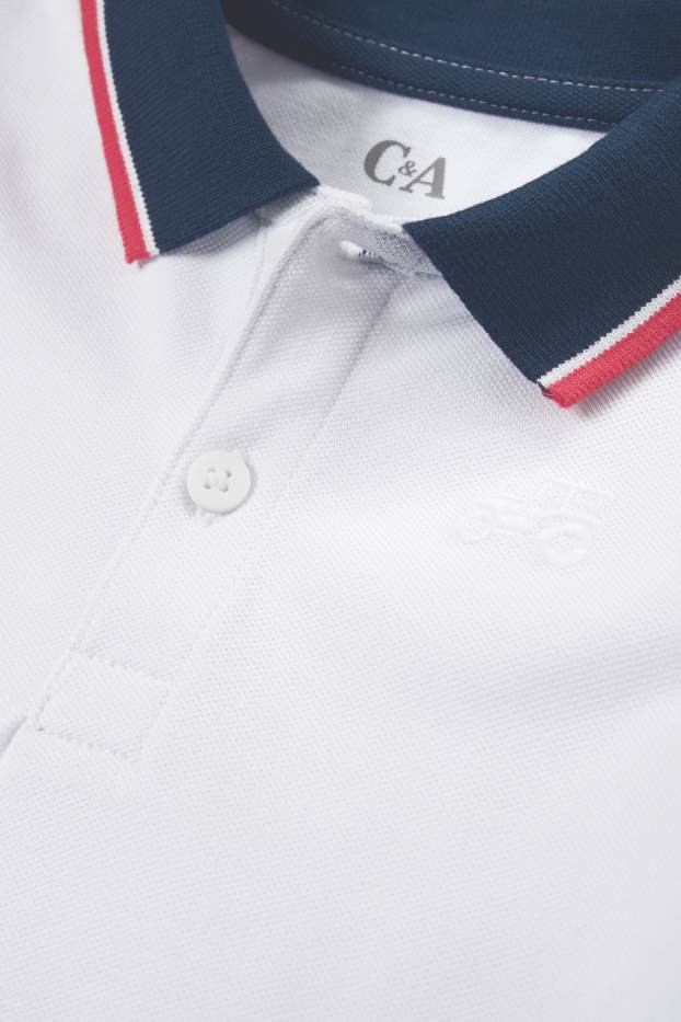 Children Boys - Tractor - polo shirt - white