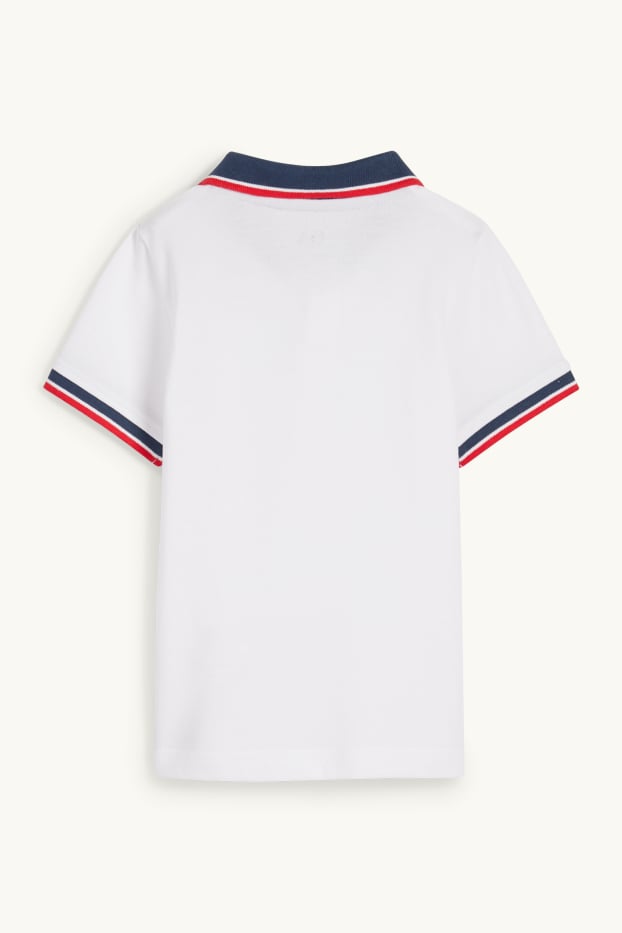 Children Boys - Tractor - polo shirt - white