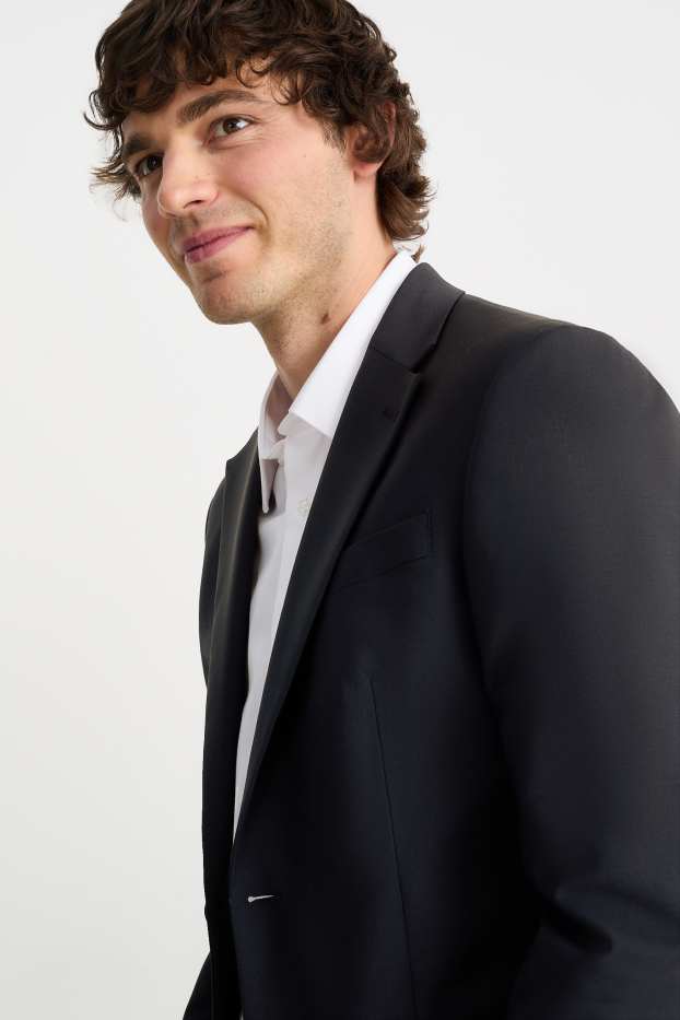 Uomo - Giacca coordinabile - regular fit - Flex - misto lana vergine - blu scuro