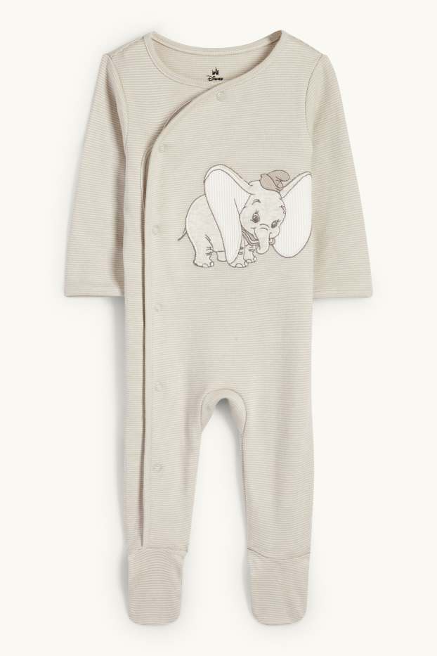 Baby Jungen - Dumbo - Baby-Schlafanzug - gestreift - hellbeige