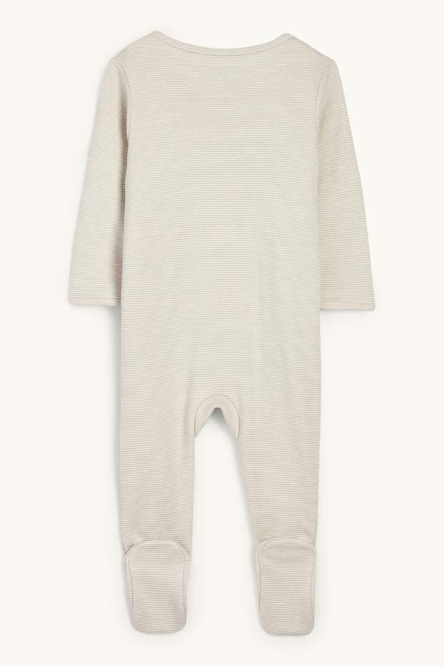 Baby Jungen - Dumbo - Baby-Schlafanzug - gestreift - hellbeige