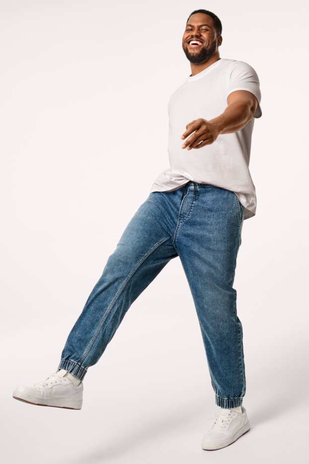 Men - Tapered jeans - Flex jog denim - LYCRA® - denim-dark blue