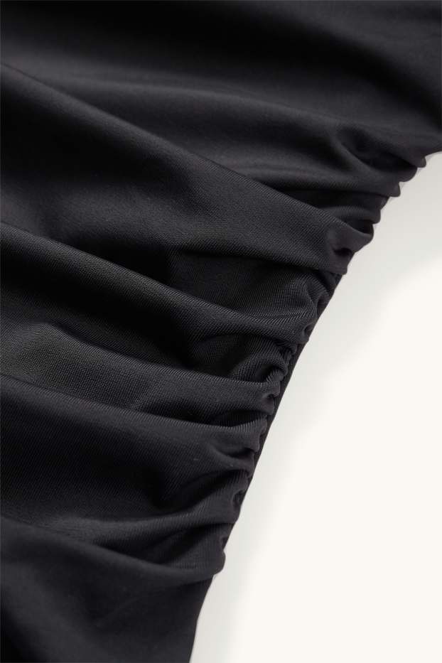 Damen - Badeanzug mit Raffungen - wattiert - Shaping-Effekt - schwarz
