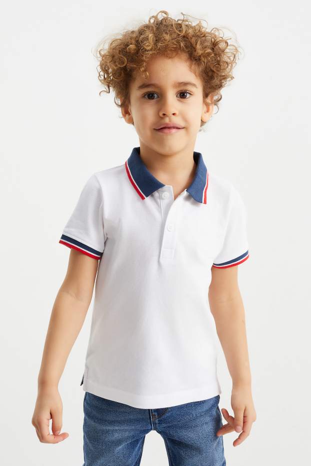 Children Boys - Tractor - polo shirt - white